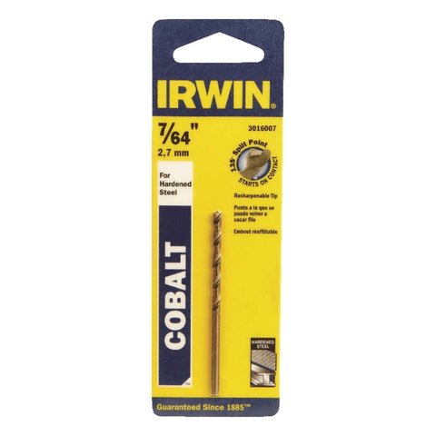 Irwin 7/64 in. X 2-5/8 in. L Cobalt Alloy Steel Drill Bit Straight Shank 1 pc