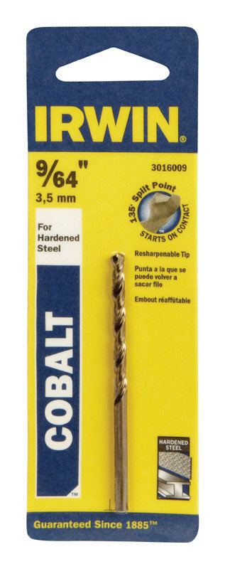 Irwin Cobalt High Speed Steel Straight 9/64 in. Dia. x 2-7/8 in. L Drill Bit 1 pc.