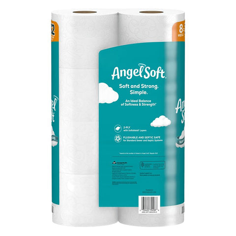 Angel Soft 79534 Toilet Paper Roll, 2-Ply, Paper, Pack of 6