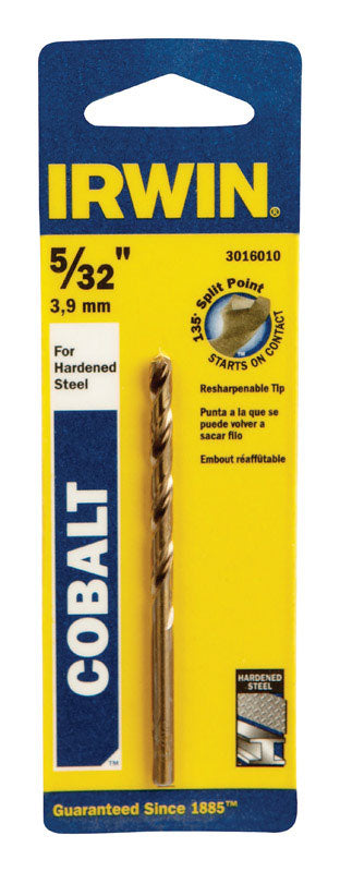 Irwin Cobalt High Speed Steel Straight 5/32 in. Dia. x 3-1/8 in. L Drill Bit 1 pc.