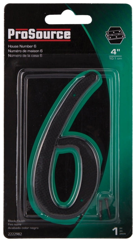 ProSource N-016-PS House Number, Character: 6, 4 in H Character, 2.28 in W Character