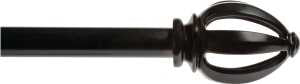 Kenney KN80210 Curtain Rod, 3/4 in Dia, 66 to 120 in L, Black