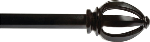 Kenney KN80210 Curtain Rod, 3/4 in Dia, 66 to 120 in L, Black