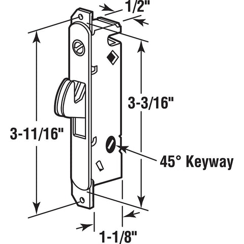 Prime-Line E 2014 Sliding Door Lock, Steel