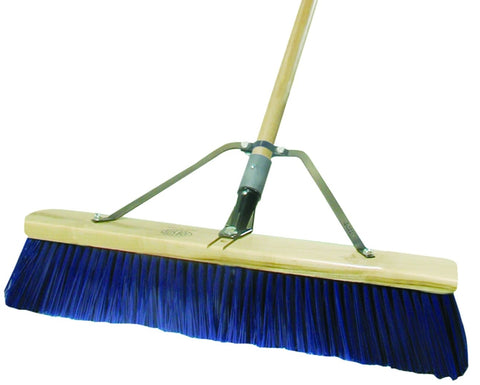 Quickie 00869HDSU Push Broom, 24 in L x 7/8 in T Block, 24 in Sweep Face, Polypropylene Bristle, Wood Handle