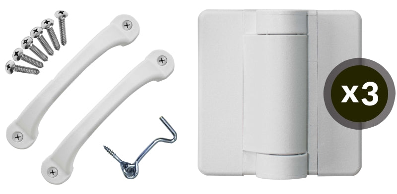 Screen Tight SDHWT Hardware Kit, Poly, White, For: Wood Screen Doors ...