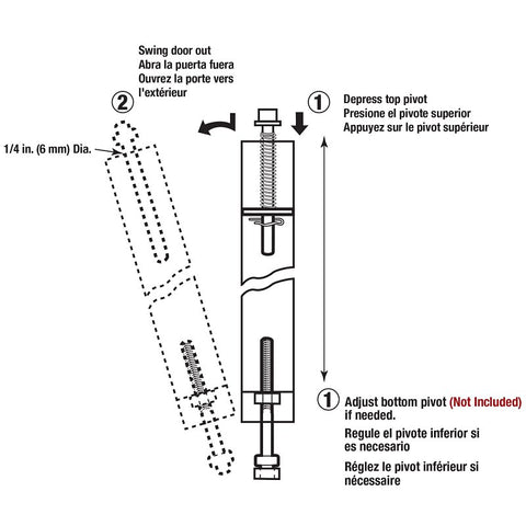 Prime-Line N 6729 Guide Rod, Steel, Top