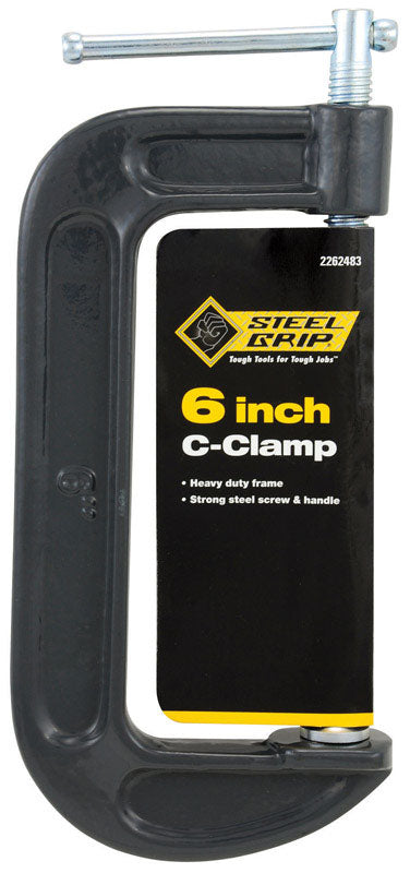 Steel Grip Steel Adjustable C-Clamp 6 in.