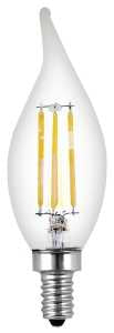 Feit Electric BPCFC40/927CA/FIL/2 LED Bulb, Decorative, Flame Tip Lamp, 40 W Equivalent, E12 Lamp Base, Dimmable, Clear, 2/PK