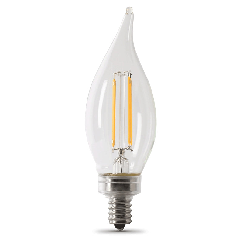 Feit Electric BPCFC100927CAFIL/ Filament LED Bulb, Flame Tip, BA10 Lam ...