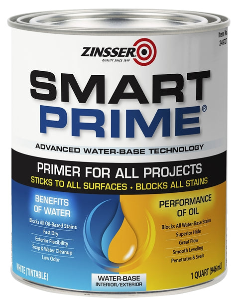 Zinsser 249727 Primer, 400 sq-ft/gal Coverage Area, White, 1 qt