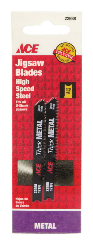 Ace High Speed Steel Universal 2-3/4 in. L Jig Saw Blades 12 TPI 2 pk