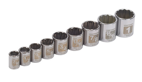 Craftsman 9 pc. SAE 9 pc. Alloy Steel 3/8 in. Drive Socket Set