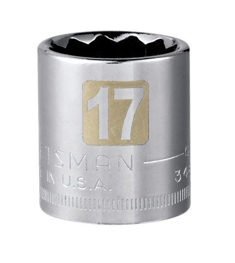 Craftsman 3/8 in. Drive 12 Point 17 mm Standard Socket