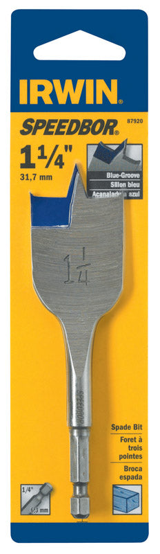 Irwin Speedbor Carbon Steel Hex 1 1/4 in. Dia. Wood Boring Bit 1