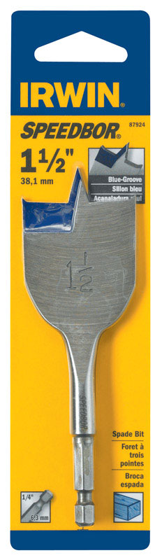 Irwin Speedbor Carbon Steel Hex 1 1/2 in. Dia. Wood Boring Bit