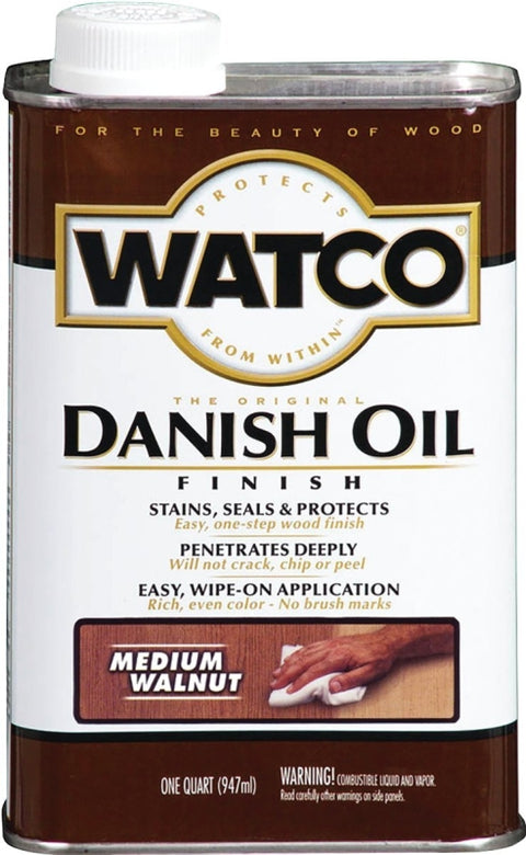 Watco 242223 Danish Oil, Medium Walnut, Liquid, 1 qt, Can