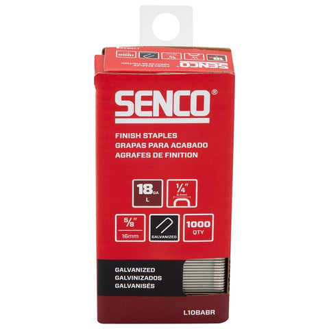 Senco L10BABR Medium Wire Staple Strip, 1/4 in W Crown, 5/8 in L Leg, 18 ga, Galvanized/Sencote