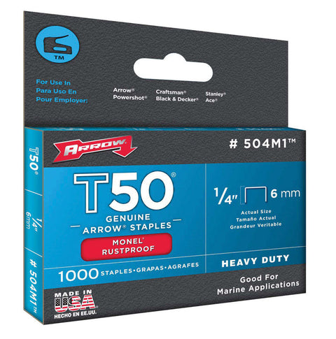 Arrow T50 Wide Heavy Duty Staples Gray 1/4 in. L