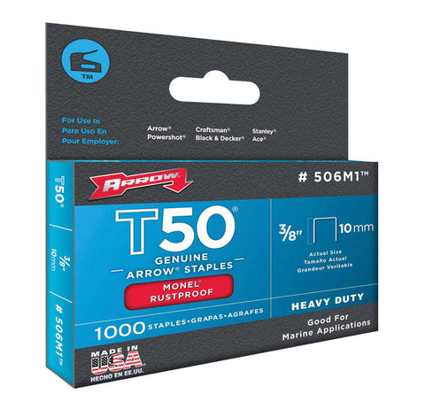 Arrow T50 Wide Heavy Duty Staples Gray 3/8 in. L