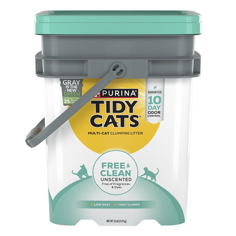 Tidy Cats Free & Clean 16858 Clumping Cat Litter, 35 lb Pail – Shell ...