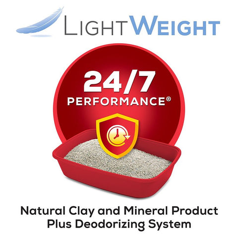 Tidy Cats Lightweight 24/7 Performance 15367 Clumping Cat Litter, Clay, 17 lb Pail