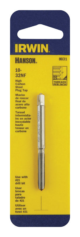 Irwin Hanson High Carbon Steel 10-32NF SAE Plug Tap 1