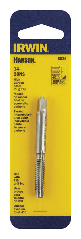 Irwin Hanson High Carbon Steel 14-20NS SAE Plug Tap 1 pc.