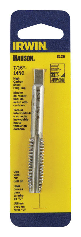 Irwin Hanson High Carbon Steel 7/16 in.-14NC SAE Fraction Tap 1 pc.