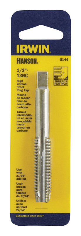 Irwin Hanson High Carbon Steel 1/2 in.-13NC SAE Fraction Tap 1 pc.