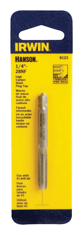 Irwin Hanson High Carbon Steel 1/4 in.-28NF SAE Fraction Tap 1 pc.