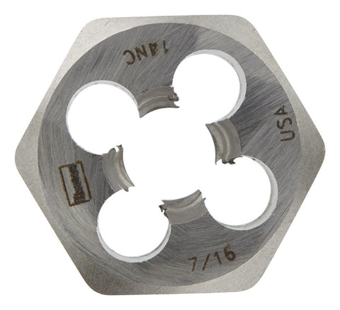Irwin Hanson High Carbon Steel SAE Hexagon Die 7/16 in. 1 pc