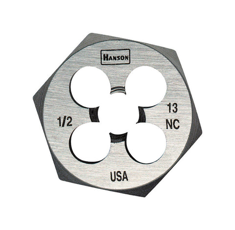 Irwin Hanson High Carbon Steel 1/2 in.-13NC SAE Hexagon Die 1 pc.