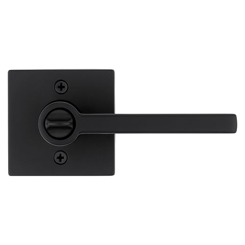 Kwikset Signature Series 740HFL SQT 514 SMT Square Entry Door Lock, Lever Handle, Matte, Zinc, SC1, KW1 Keyway, Black
