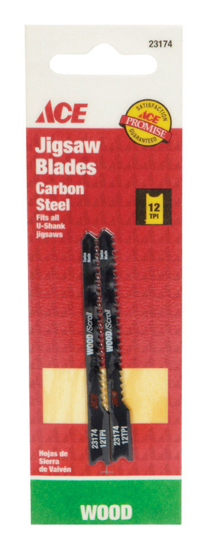 Ace Carbon Steel Universal 2-3/4 in. L Jig Saw Blade 12 TPI 2 pk