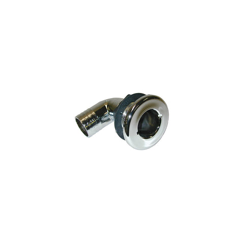 T-H Marine Brite Plate Chrome Plated 90 Degree Thru Hull For Hose