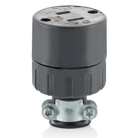 Leviton Residential Vinyl Non-Grounding Straight Blade Plug 1-15R 18-14 AWG 2 Pole, 2 Wire Bl