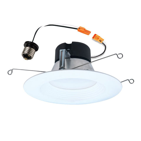 Halo LT56079FS1EWHR Retrofit Recessed Light Fixture with Baffle, 6.97 W, 120 V, LED Lamp, Plastic, Matte