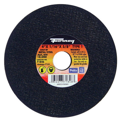 Forney Metal Cut-Off Wheel 4 in. Dia. x 1/16 in. thick x 5/8 in.