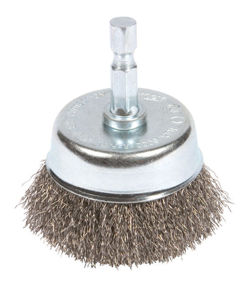 Forney 1/4 in. x 3 in. Dia. Fine Steel Crimped Wire Cup Brush 1 pc.