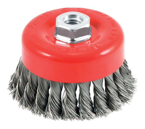 Forney 4 in. Dia. x 5/8 in. Knotted Steel Cup Brush 1 pc.