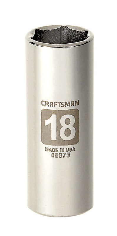 Craftsman 3/8 in. Drive 6 Point 18 mm Deep Socket