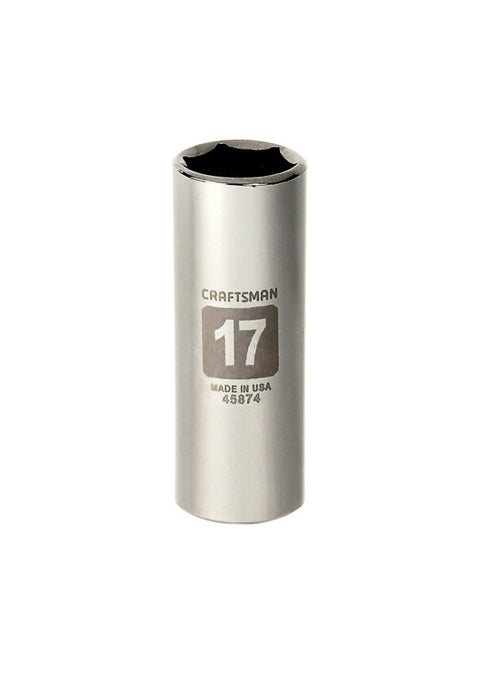Craftsman 3/8 in. Drive 6 Point 17 mm Deep Socket