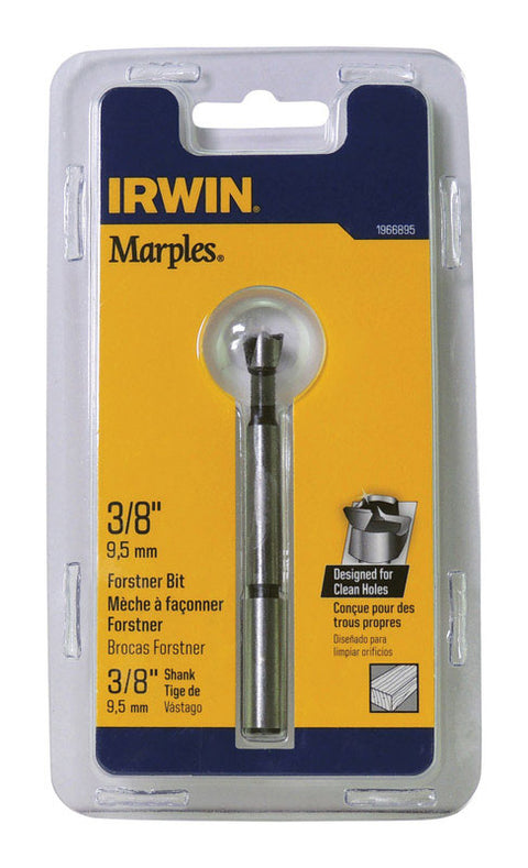 Irwin Marples Carbon Steel Reduced Shank 3/8 in. Dia. Forstner Drill Bit 1 pc.