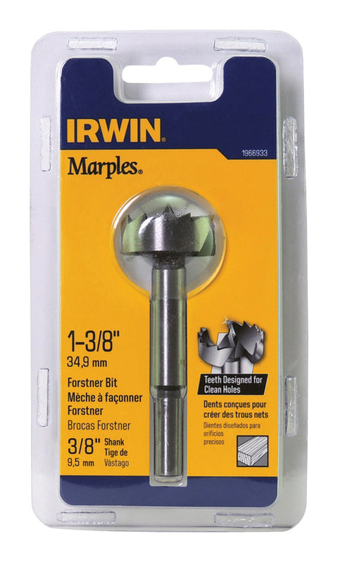 Irwin Marples Carbon Steel Reduced Shank 1 3/8 in. Dia. Forstner Drill Bit 1 pc.