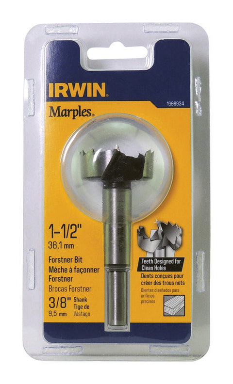 Irwin Marples Carbon Steel Reduced Shank 1-1/2 in. Dia. Forstner Drill Bit 1 pc.