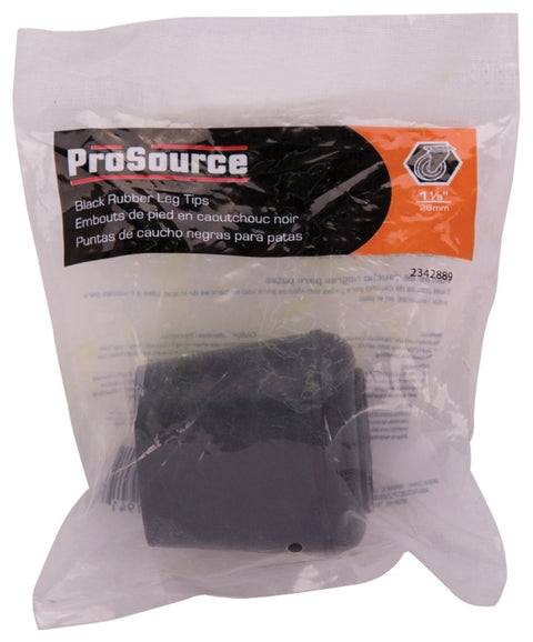 ProSource FE-50637-B Furniture Leg Tip, Round, Rubber, Black, 1-1/8 in Dia, 1.6 in H, Pack of 48