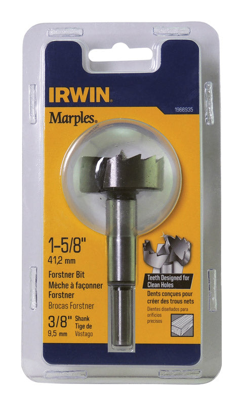 Irwin Marples Carbon Steel Reduced Shank 1-5/8 in. Dia. Forstner Drill Bit 1 pc.