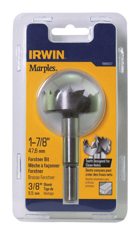 Irwin Marples Carbon Steel Reduced Shank 1-7/8 in. Dia. Forstner Drill Bit 1 pc.