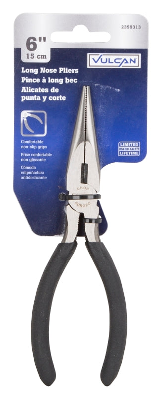 Vulcan JL-NP008 Plier, 6-1/2 in OAL, 1.6 mm Cutting Capacity, 3.9 cm Jaw Opening, Black Handle, 3/4 in W Jaw, 2 in L Jaw